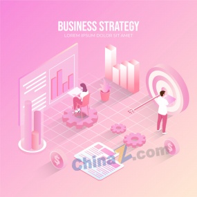 等距业务战略概念插画